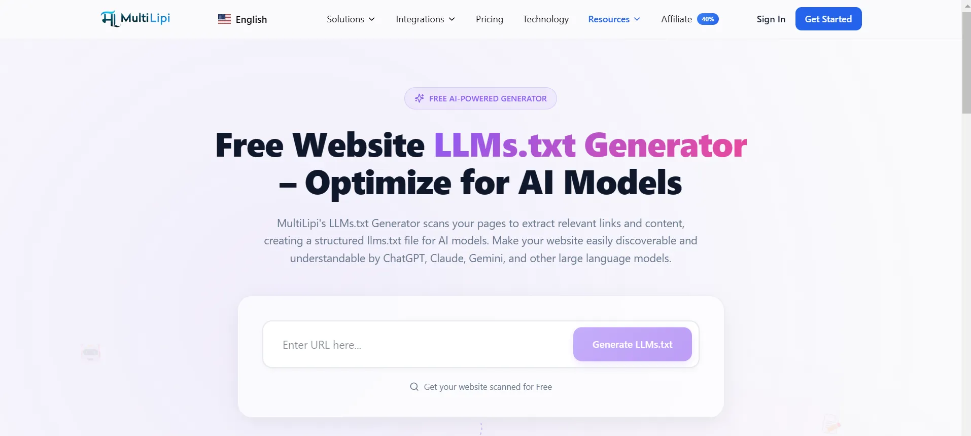 Free LLMs.txt Generator: Optimize Your Website for AI Agents & Chatbots
